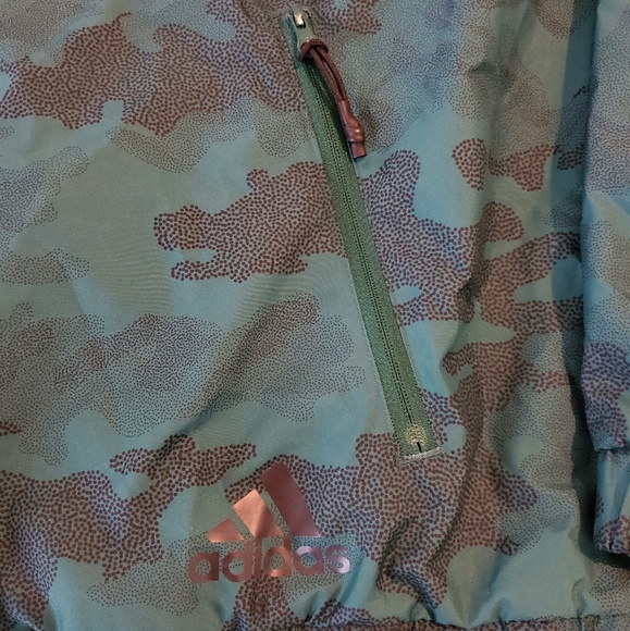 Adidas Woven Bomber Jacket Green Camo Training XL - Picture 5 of 8